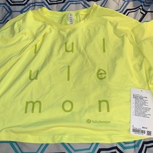 NWT lululemon Muscle Love Long Sleeve. Motif. Electric lemon. Size 6